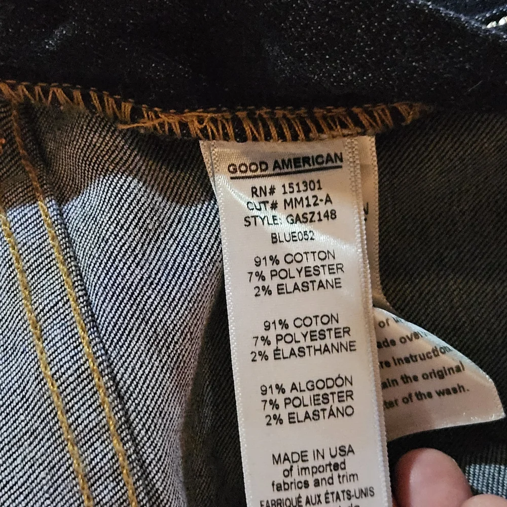 Good American Women's Blue Jeans size 4/27 with side Zipper - Picture 4 of 7